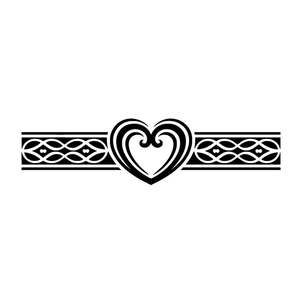 Celtic Heart Border, Intricate , Symbolic Ornamentation - Ornament vector