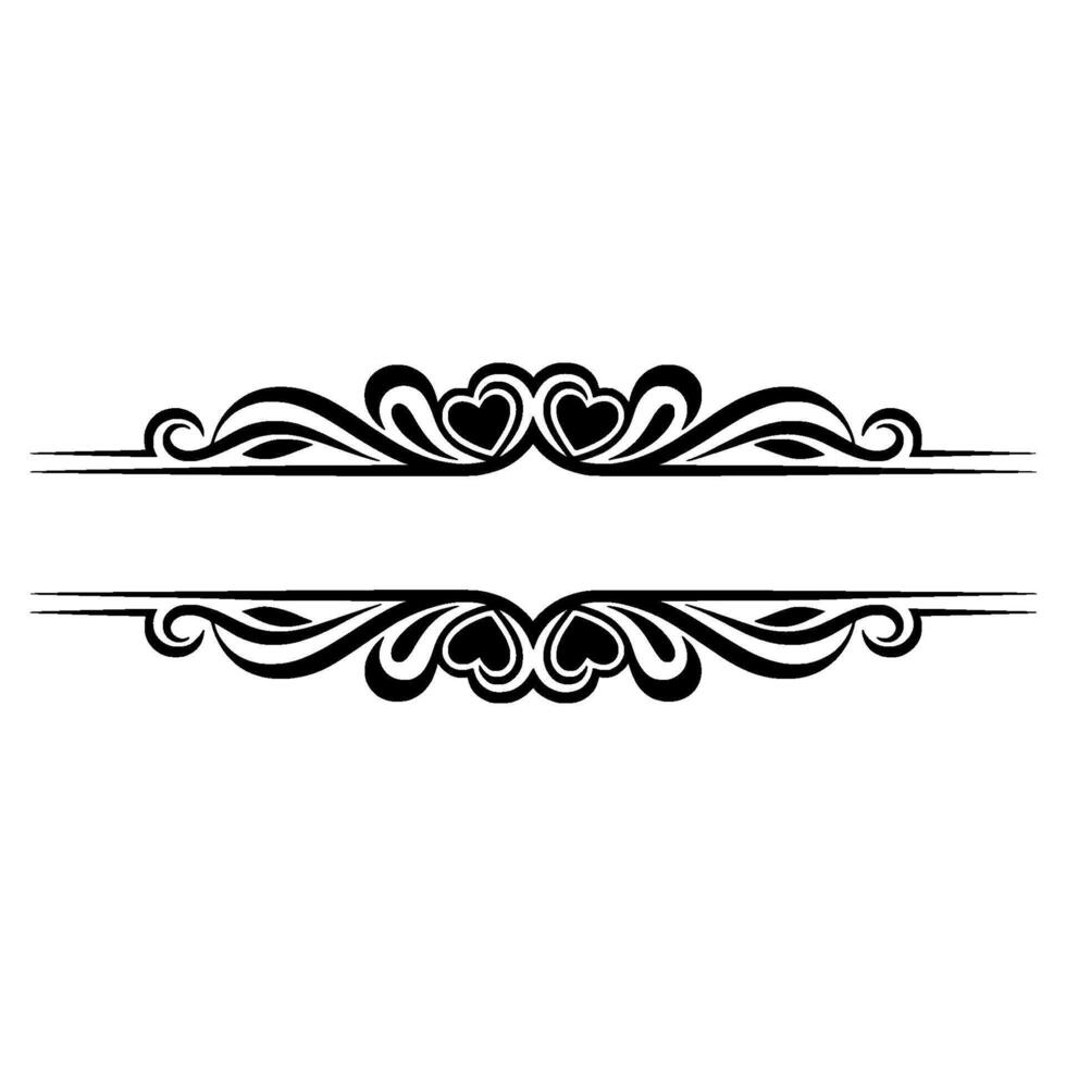 Elegant Decorative Divider with Heart Motifs vector