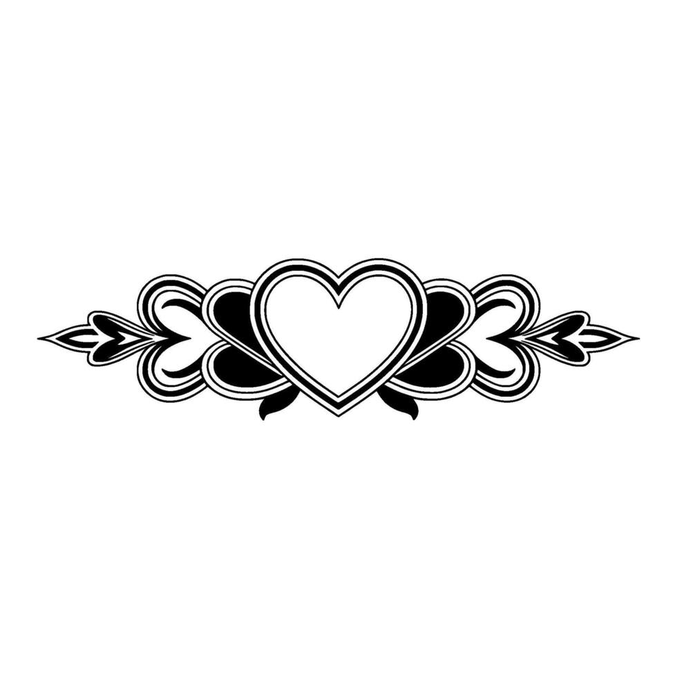 Intricate Heart Ornament, Elegant Border - Art deco vector