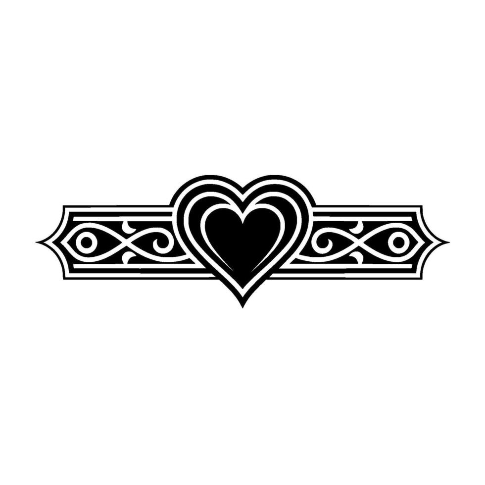 Intricate Heart Border, Vintage Romance Illustration - Classic vector