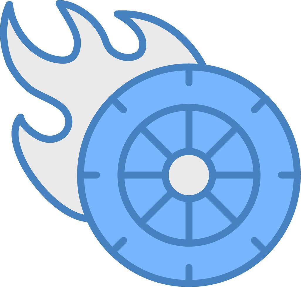 Fire Wheel Color Stroke Element vector