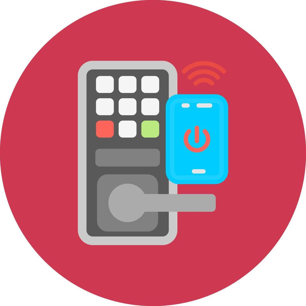 Smart Door Iconic Sketch Token vector