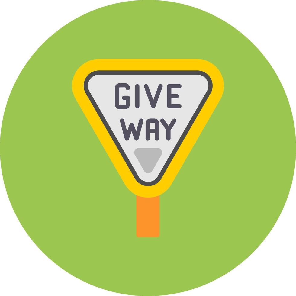 Give Way Sharp Icon Element vector