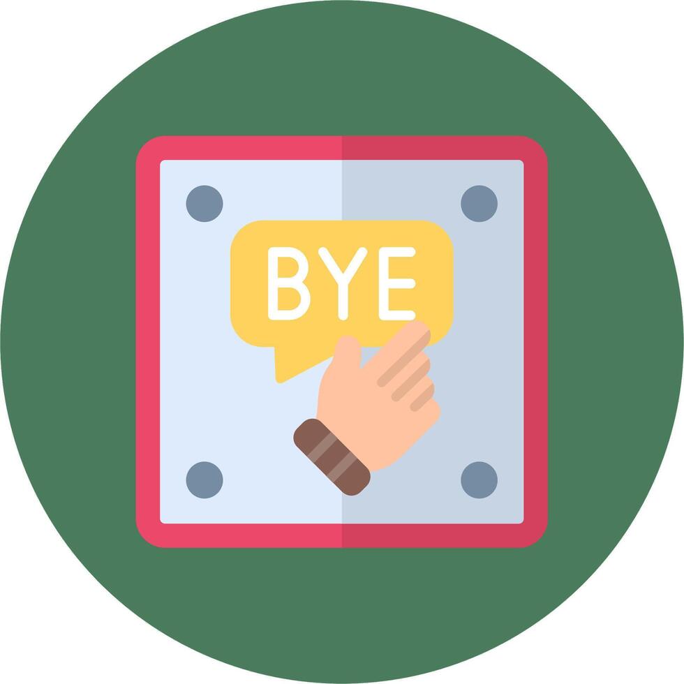 Bye Detailed Line Badge vector