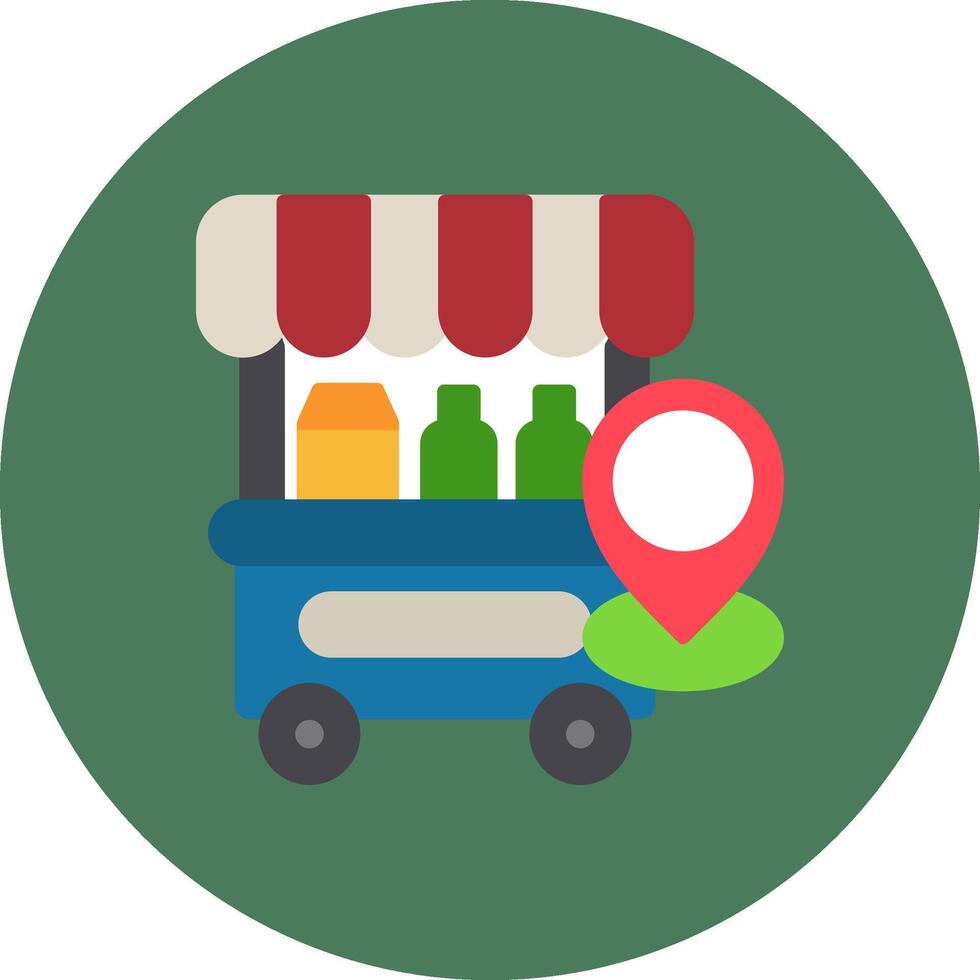 Food Stand Pin Artistic Grid Pattern vector