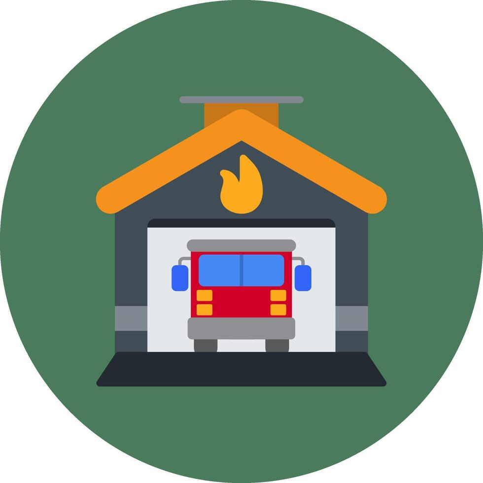 Fire Station Conceptual Web Symbol vector