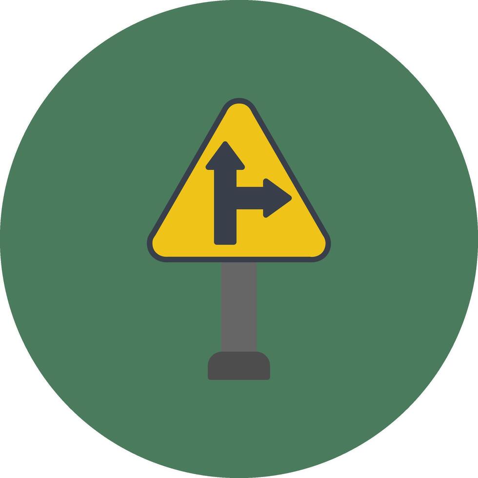 Right Turn Urban Sketch Token vector