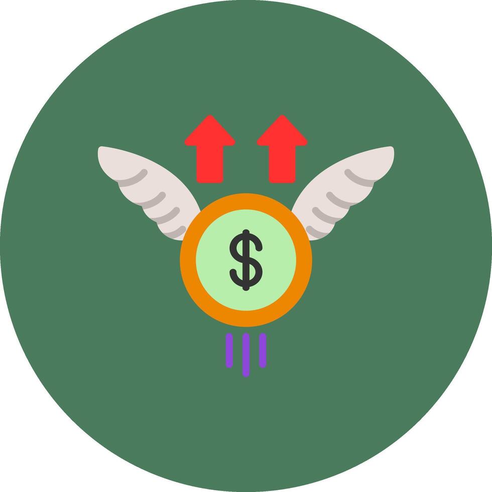 Flying Money Bold Frame Object vector