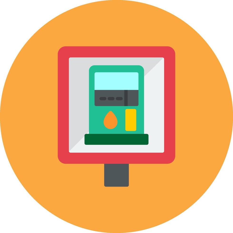 Petrol Station Gradient Grid Emblem vector
