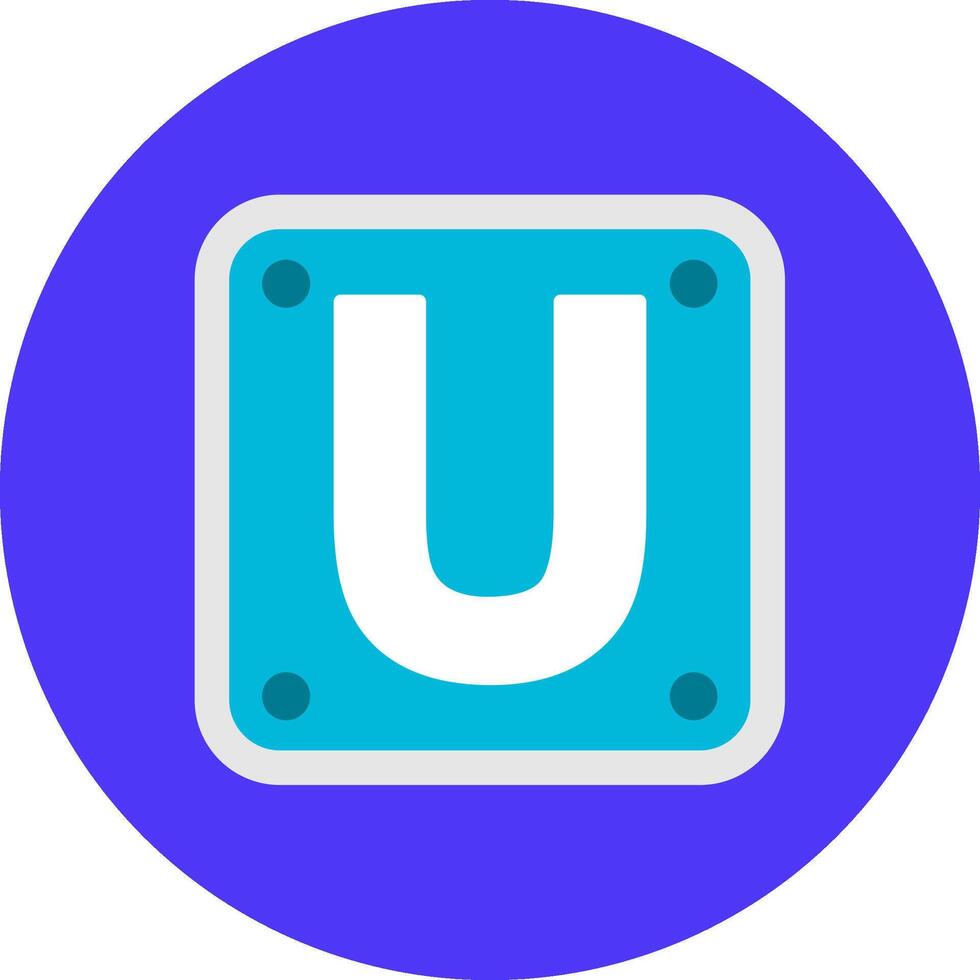 Letter U Digital Visual Form vector