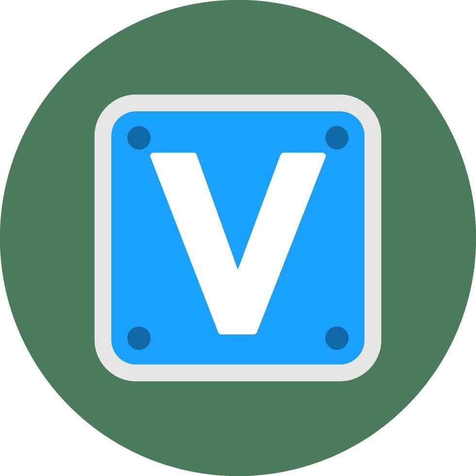 Letter V Bold UI Fragment vector