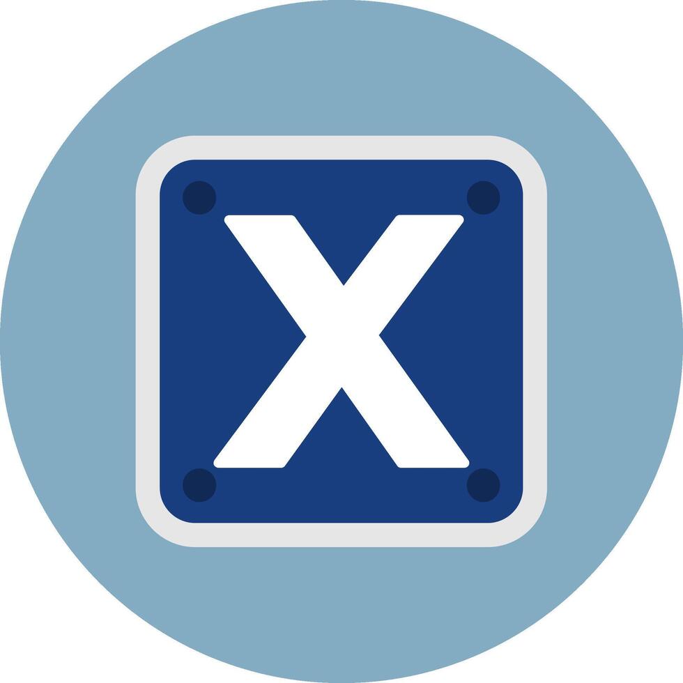 Letter X Balanced Icon Badge vector