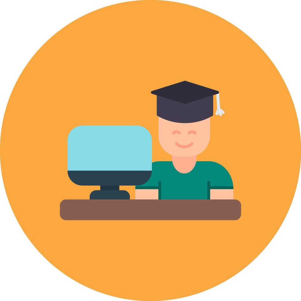 Student Concept Line Badge vector