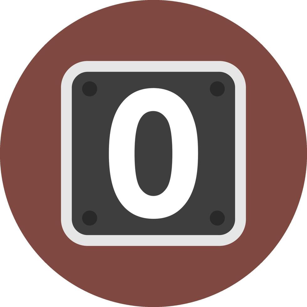 Number Zero Isometric Icon Unit vector