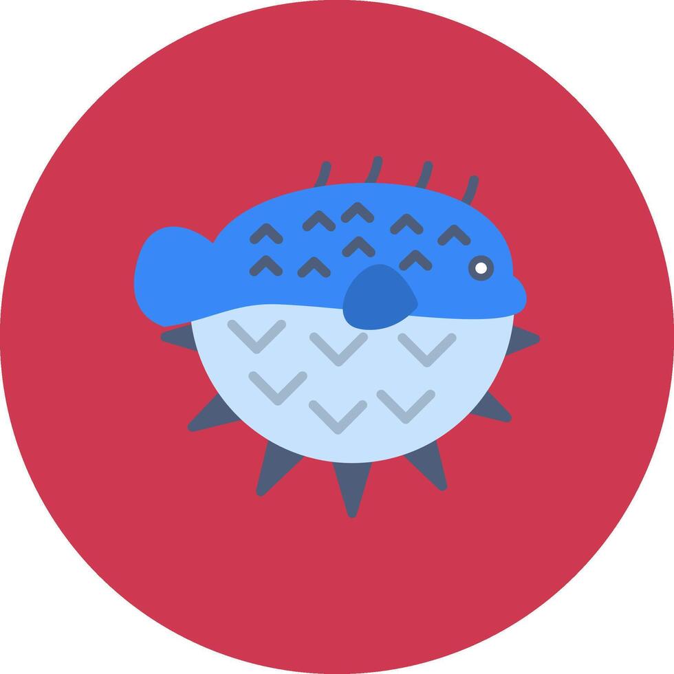Puffer Fish Detailed Line Badge vector