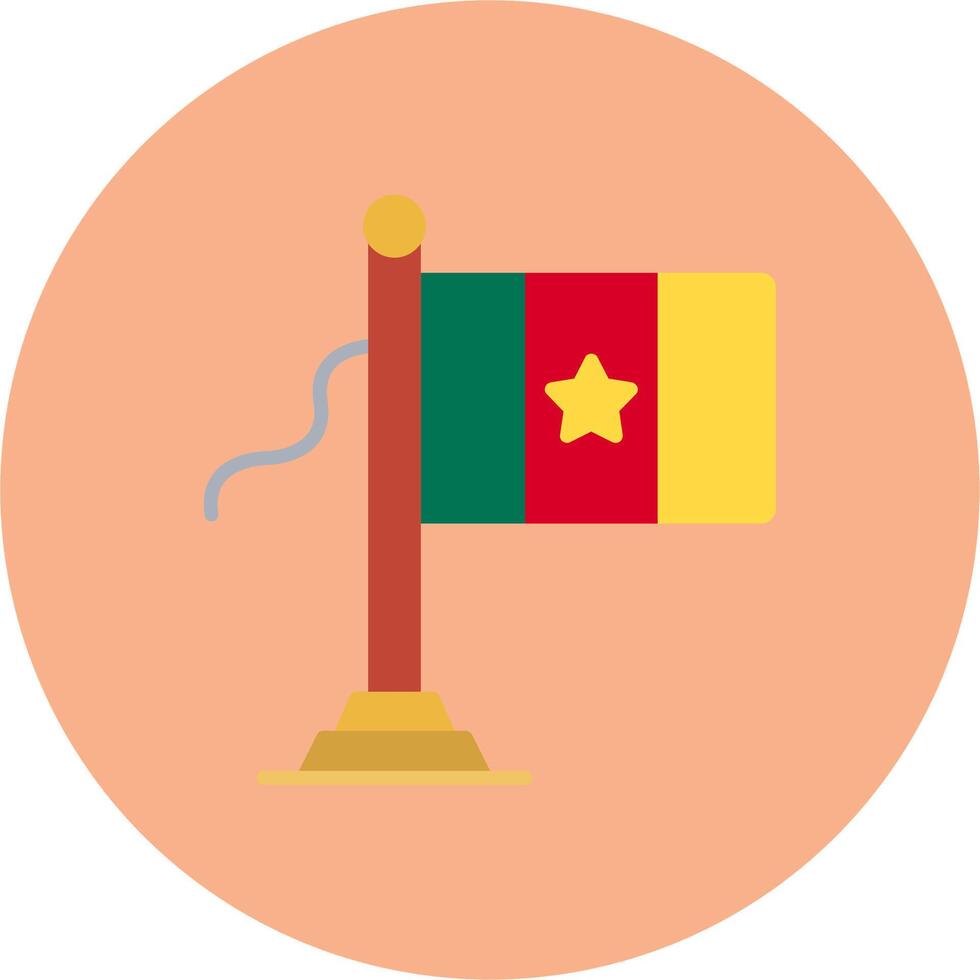 Cameroon Flag Detailed Line Badge vector
