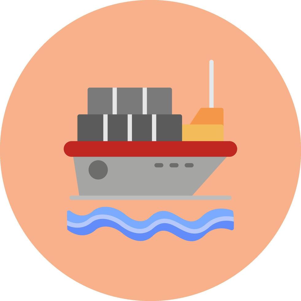 Cargo Ship Soft Line Piece vector