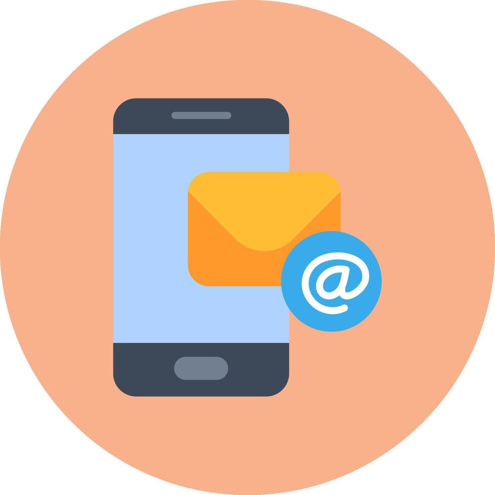 mobile Email Flat Shape Mark vector