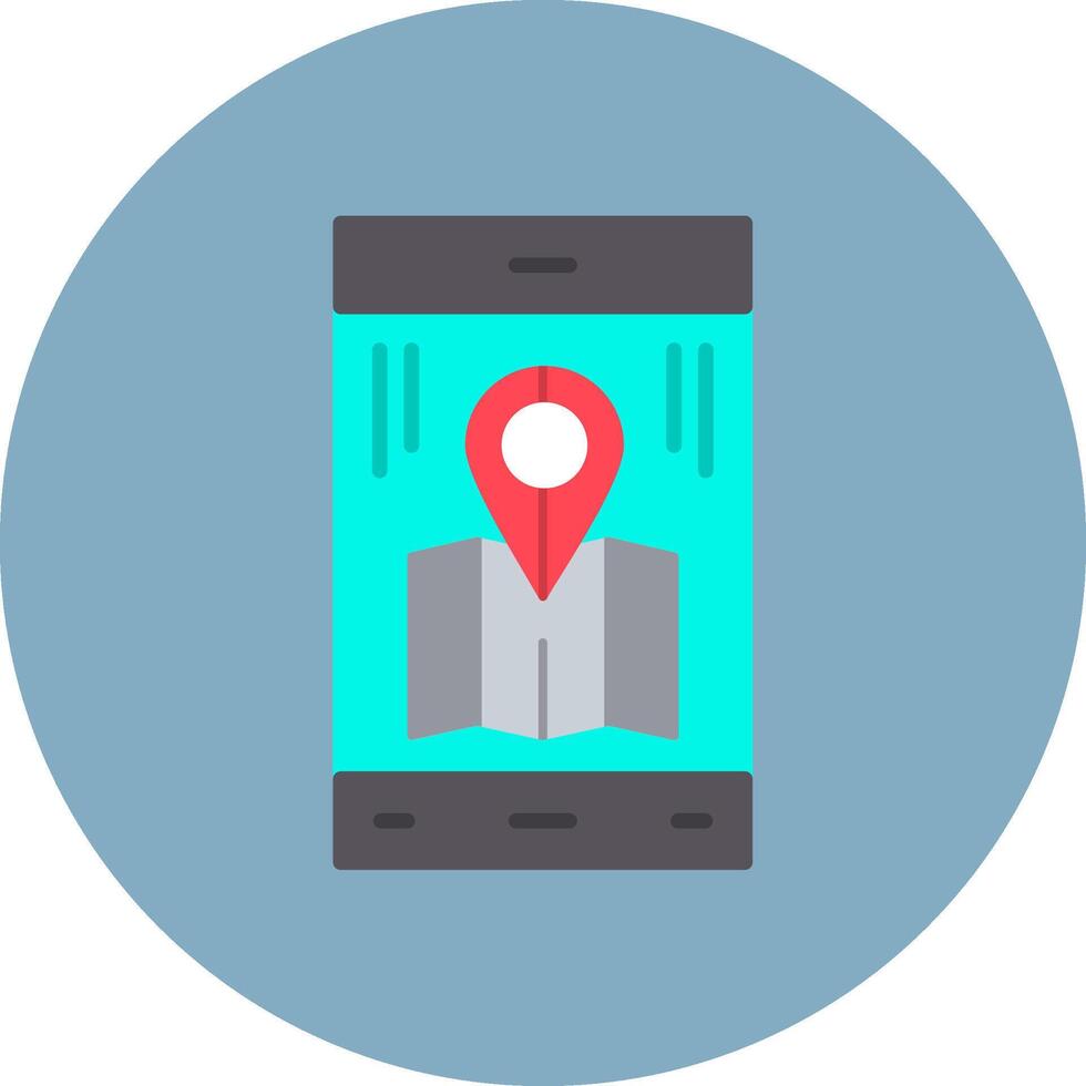 Mobile Map Balanced Icon Badge vector