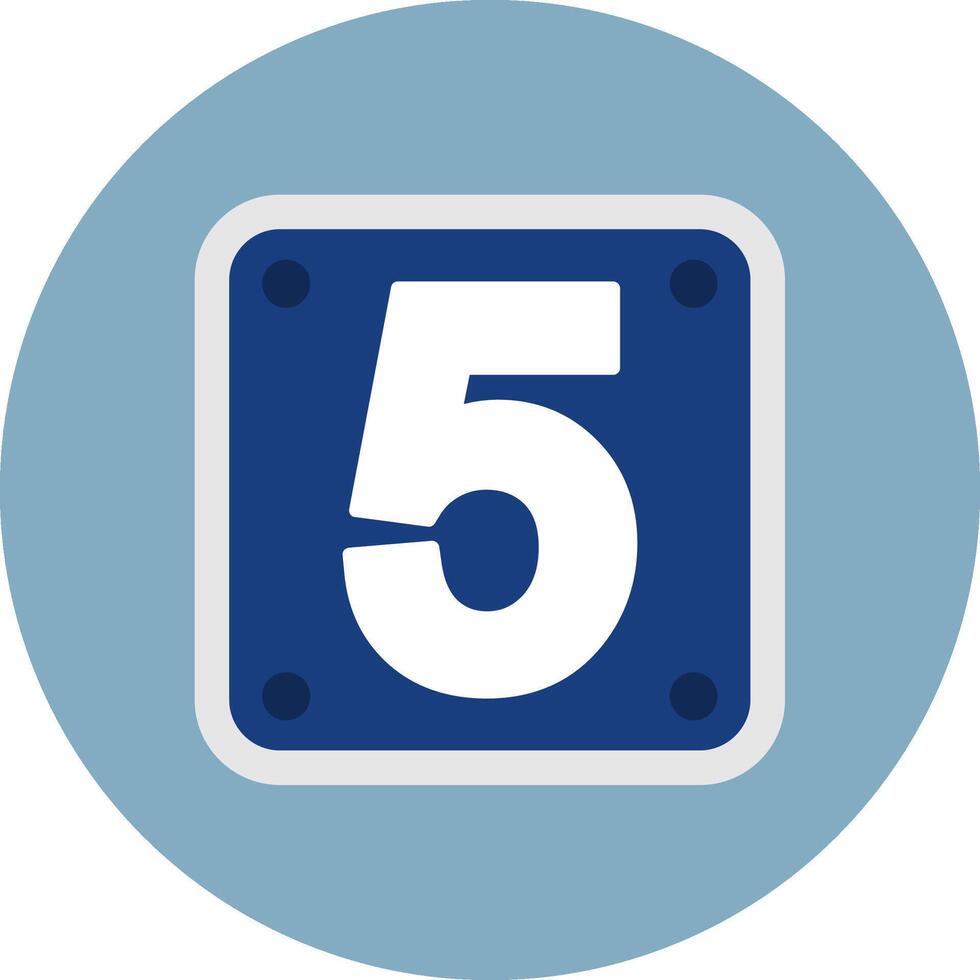 Number 5 Clear Line Sketch vector