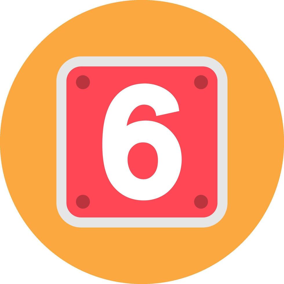 Number 6 Compact Visual Symbol vector