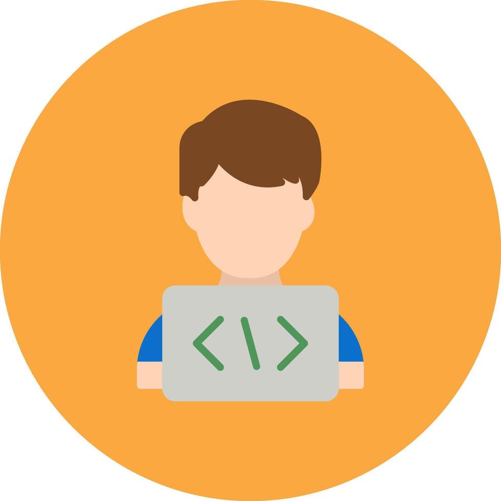Programmer Flat Shape Mark vector