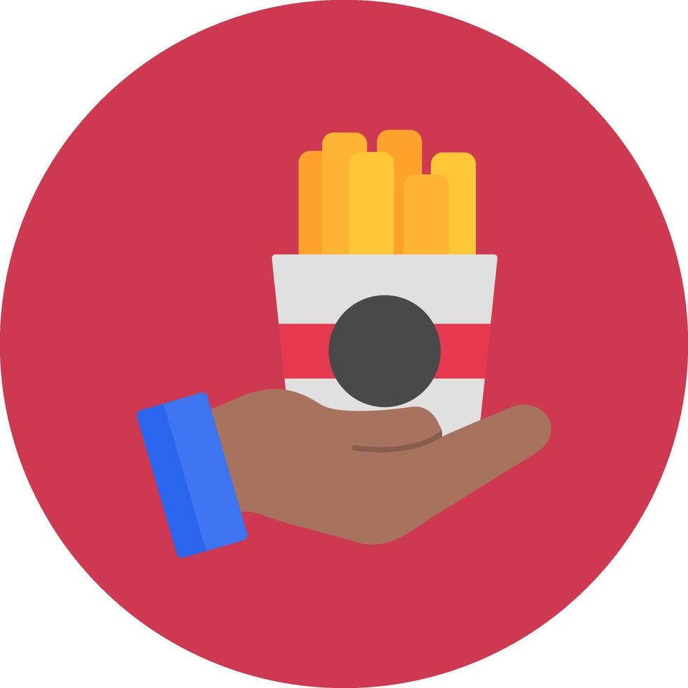 French Fries Geometric Badge Mark vector
