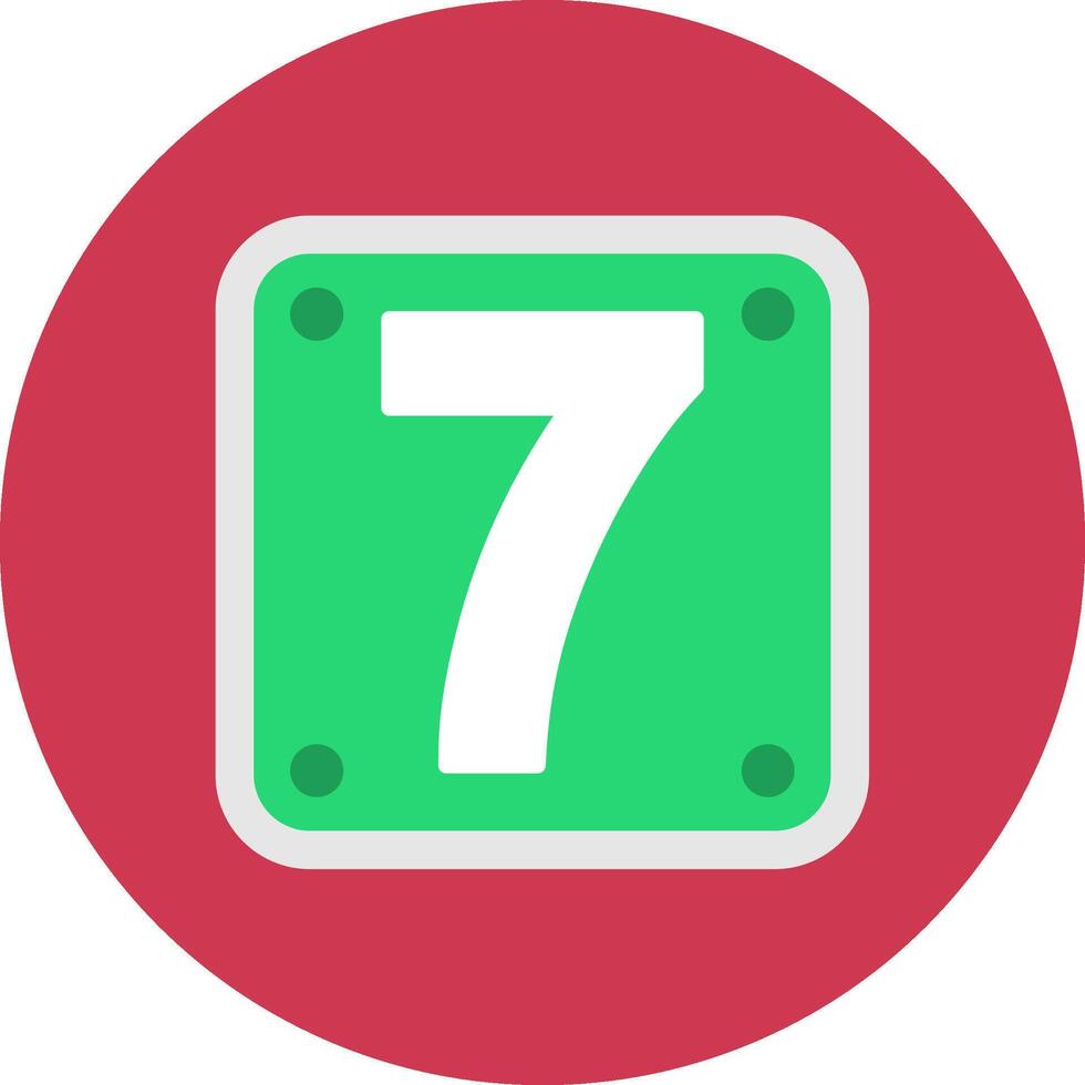 Number 7 Simple Badge Piece vector