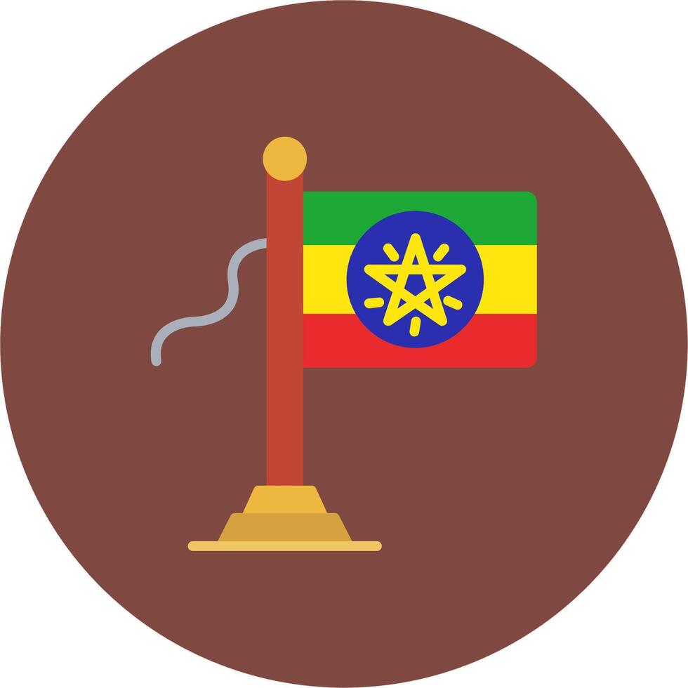 Ethiopia Flag Neon UX Object vector