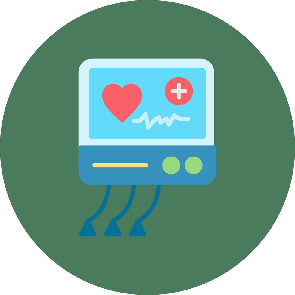 Electrocardiogram Bright Shape Token vector