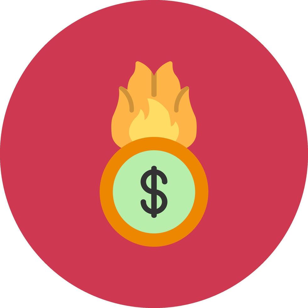 Burn Coin Abstract Visual Token vector
