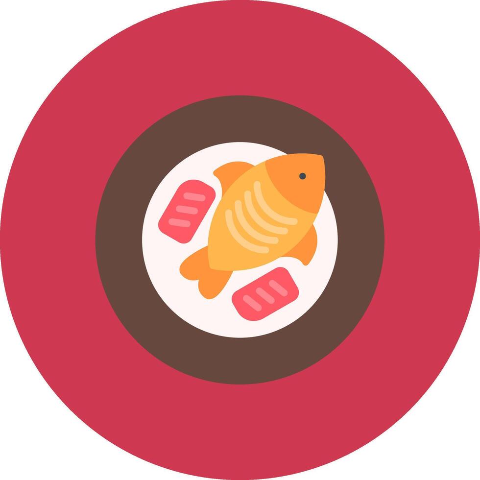 Fried Fish Simple Badge Piece vector