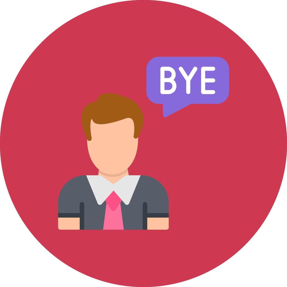 Goodbye Monotone Shape Symbol vector