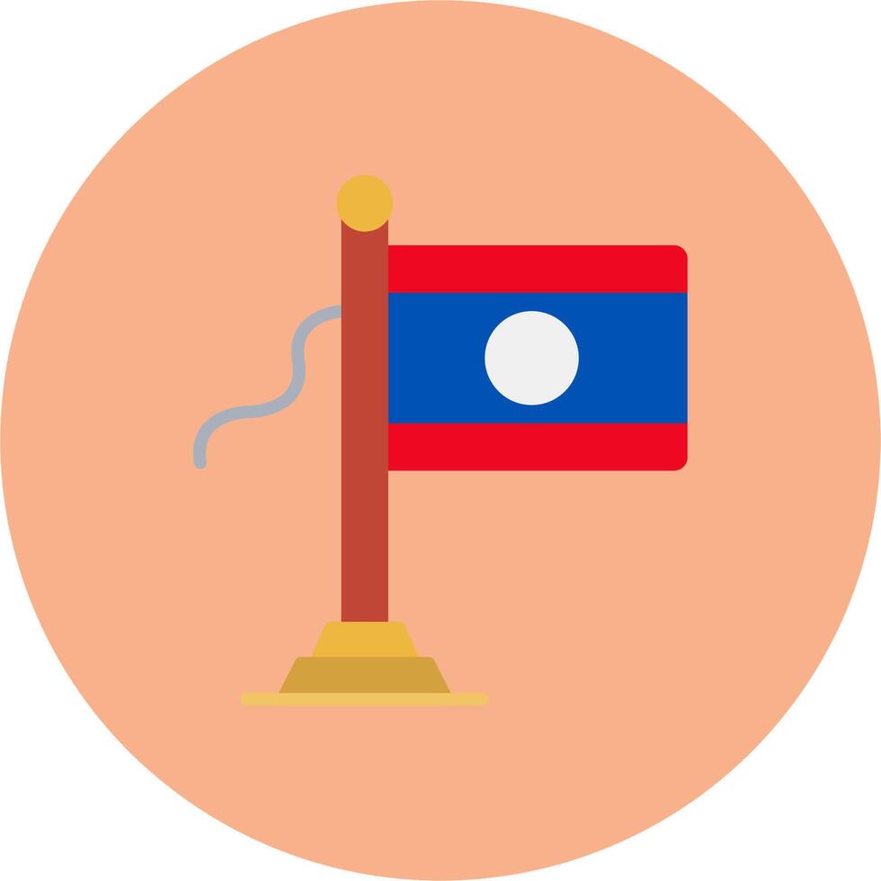 Laos Flag Intuitive Frame Token vector
