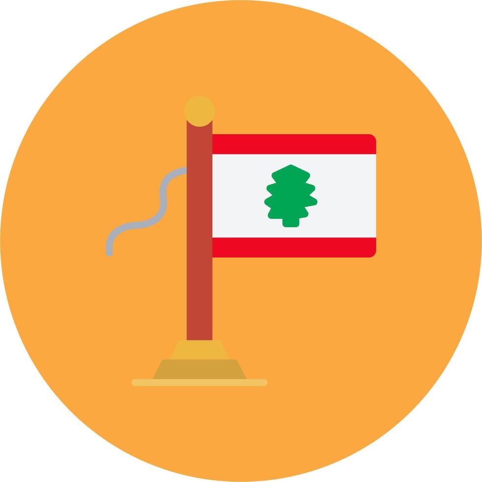 Lebanon Flag Detailed Line Badge vector