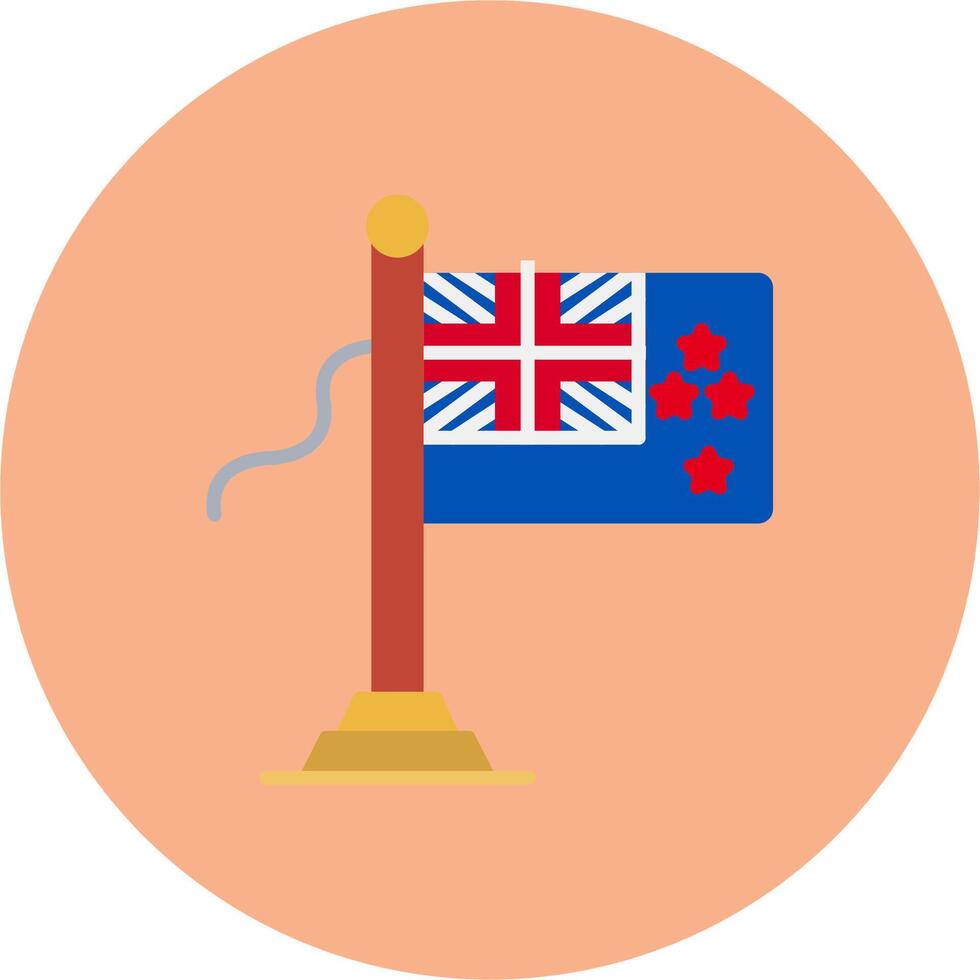 New Zealand Flag Simple Badge Piece vector