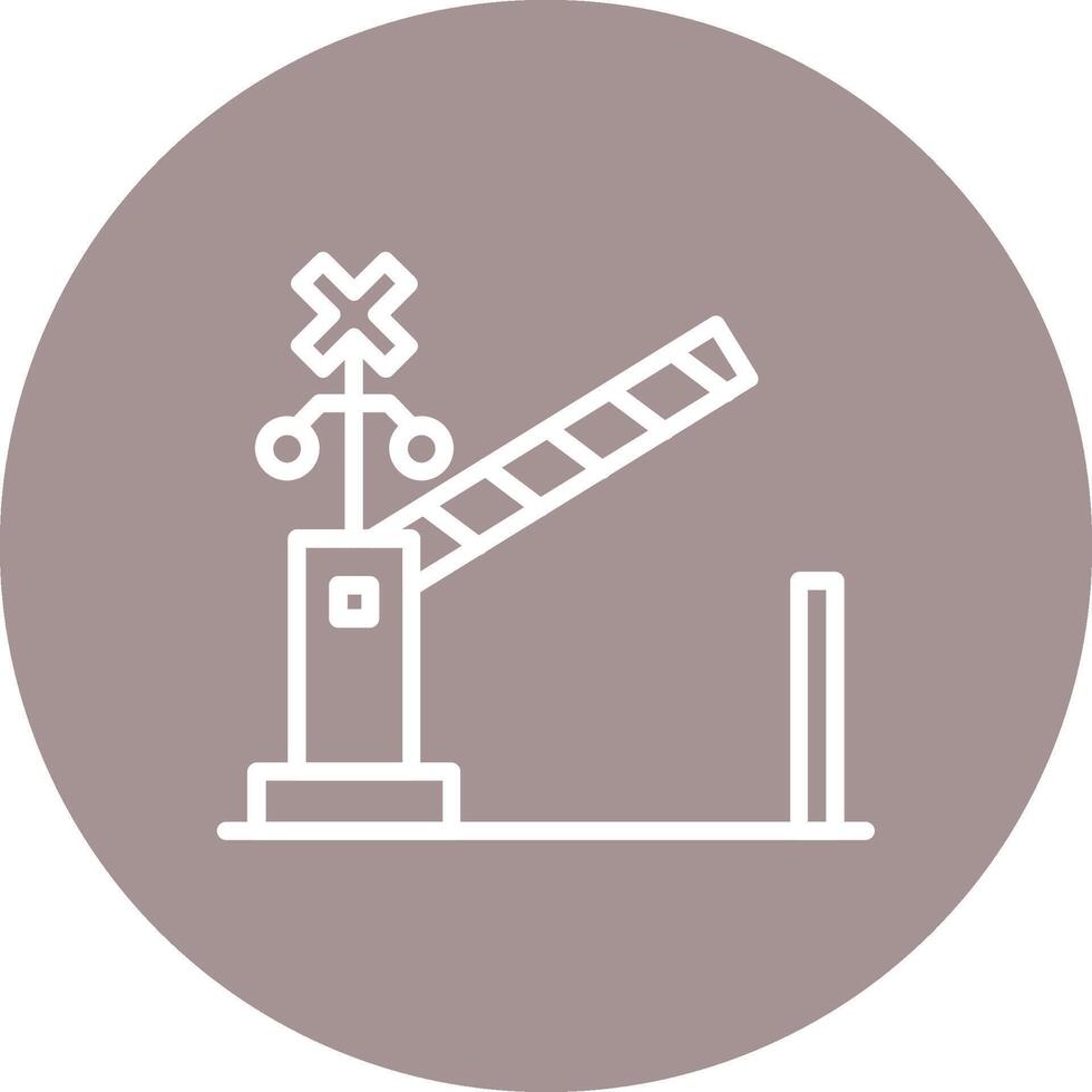 Level Crossing Outlined Graphic Frame Object vector