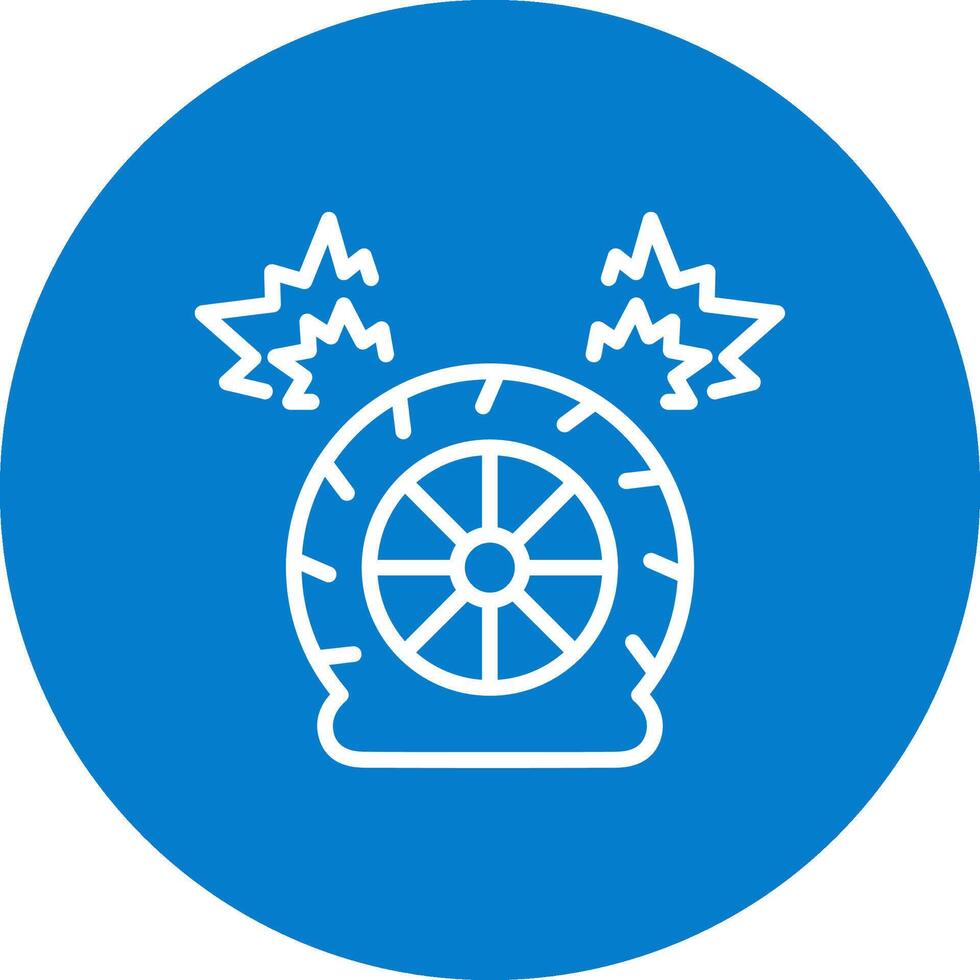 Flat Tire Color Enhanced UI Graphic vector