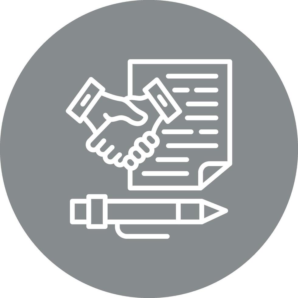 Contract agreement Outlined Linear Art Design vector