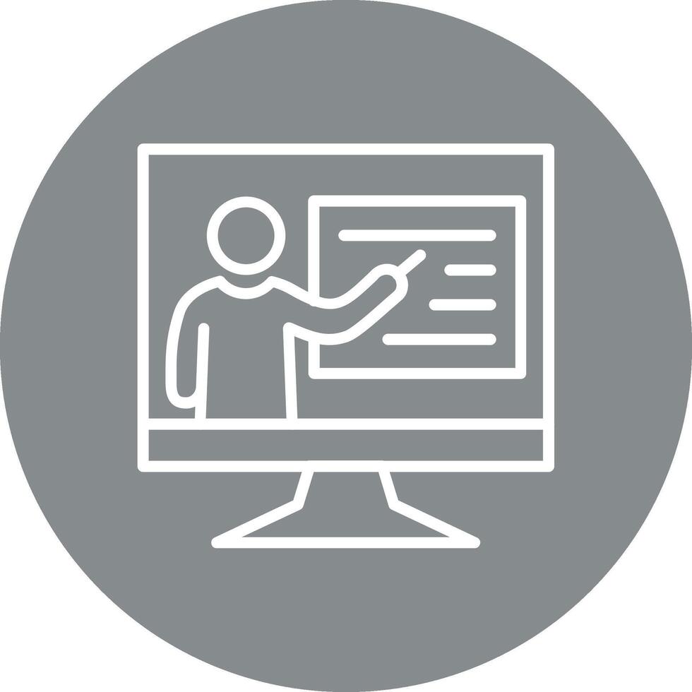 Distance education Interface Thin Line Graphic vector