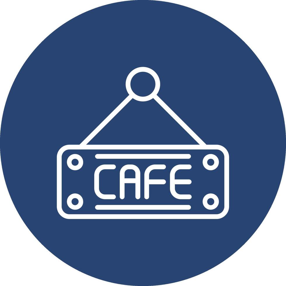 Cafe Simplified Thin Line Mark vector