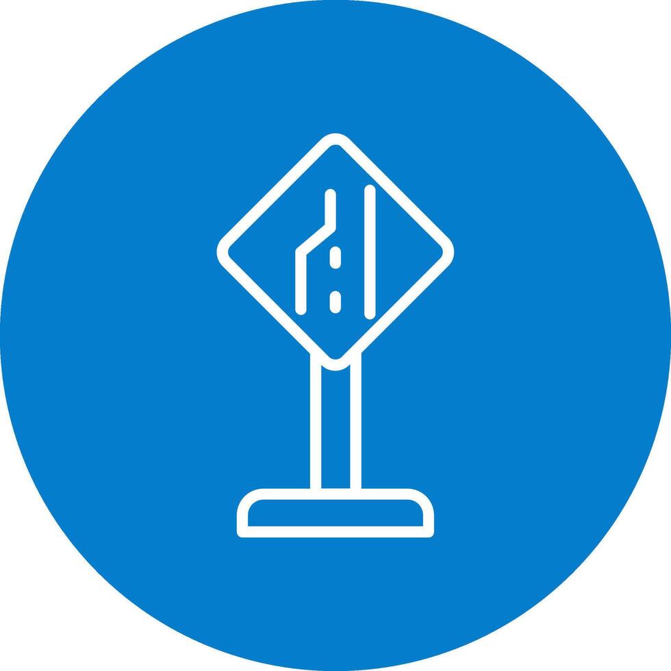 End Of Additional Lane Digital Outline Art Piece vector
