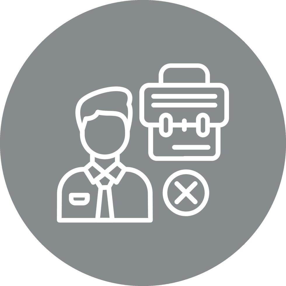 Unemployed Simplified Thin Line Mark vector