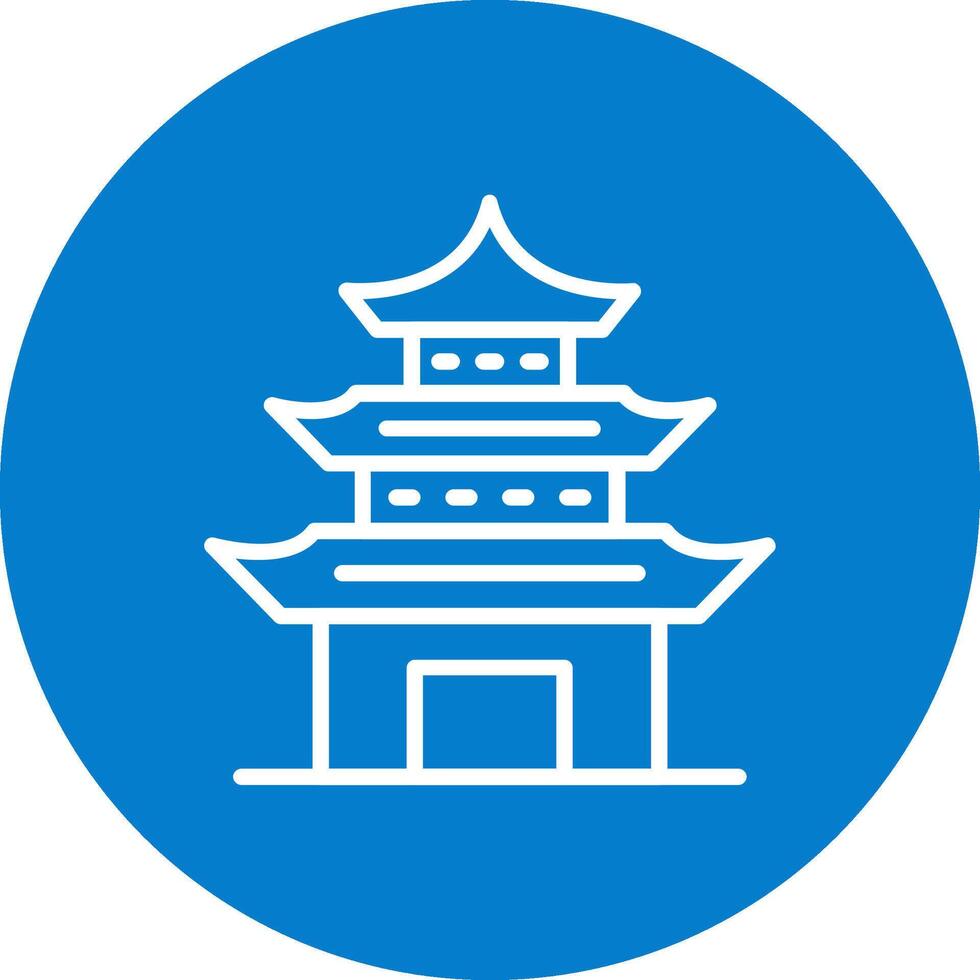 Pagoda Shadowed Flat UI Design vector