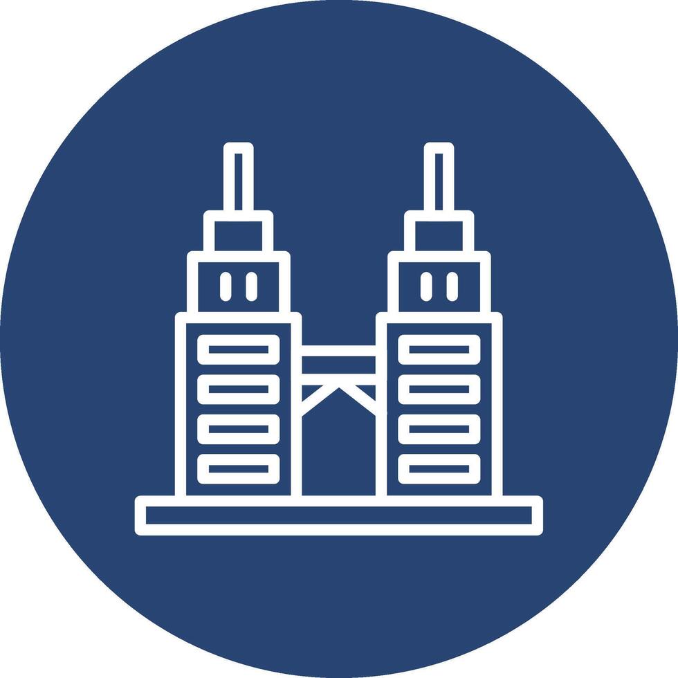 Petronas Twin Tower Muted Color UI Design vector