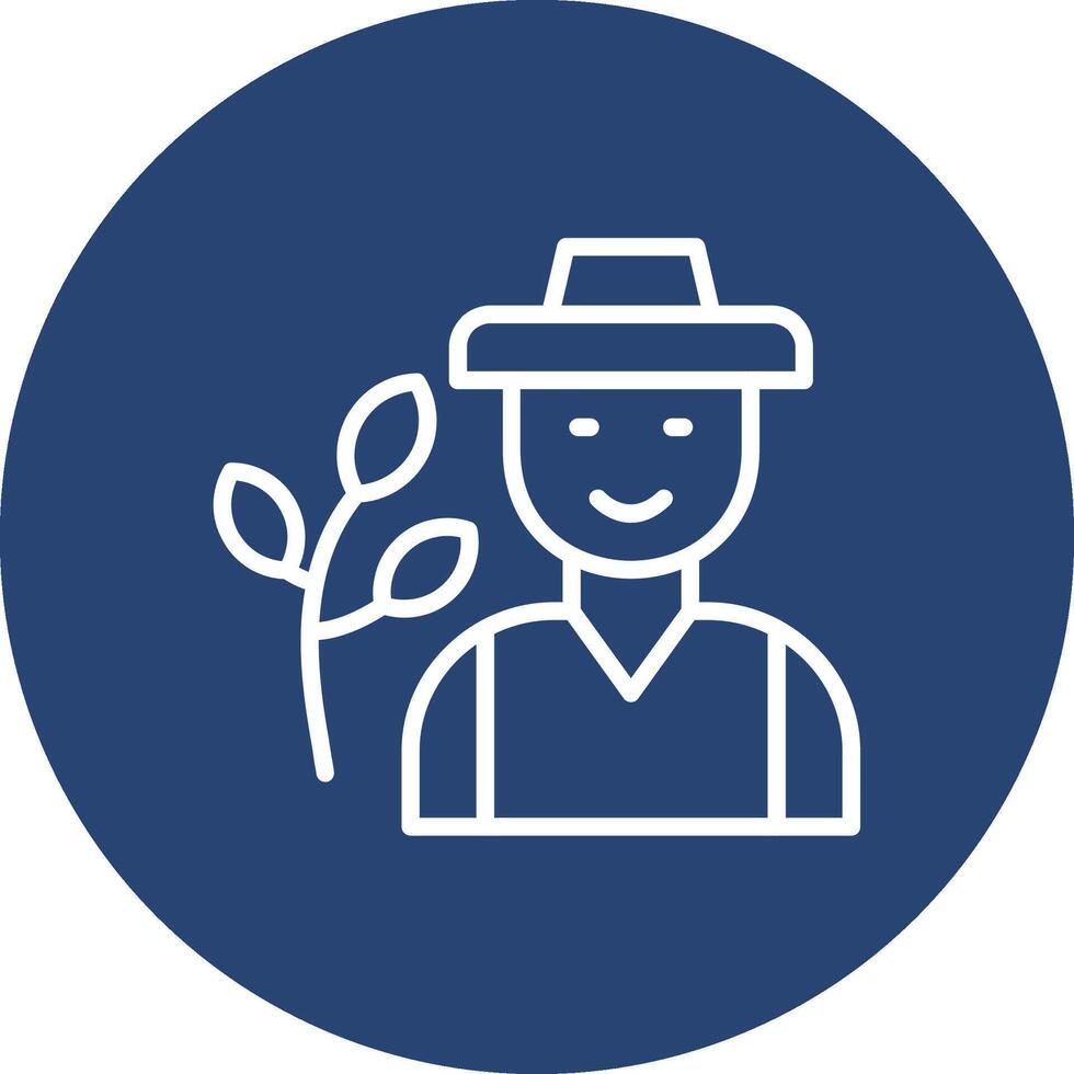 Farmer Thin Line Graphic Shape vector