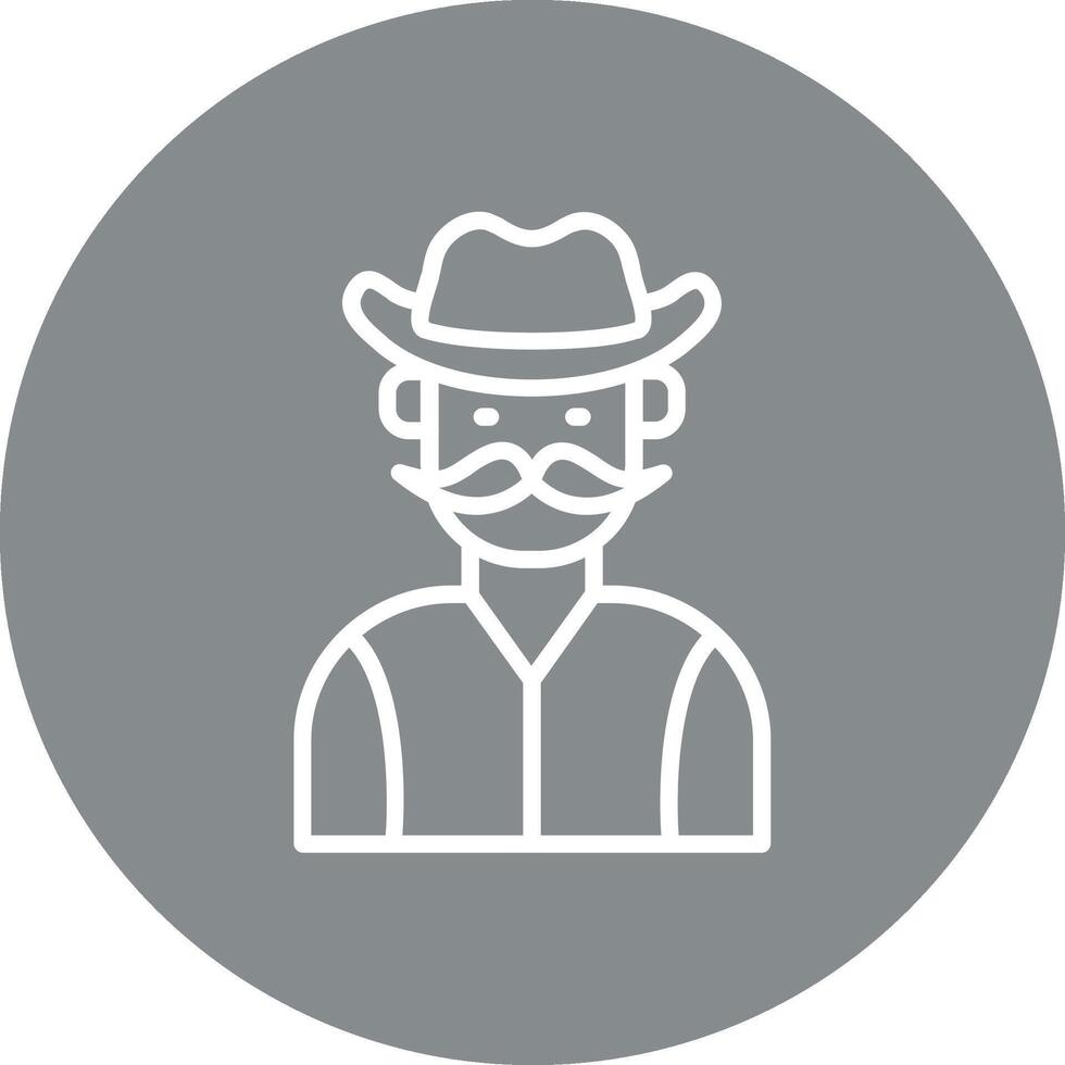 Cowboy Shadowed Flat UI Design vector