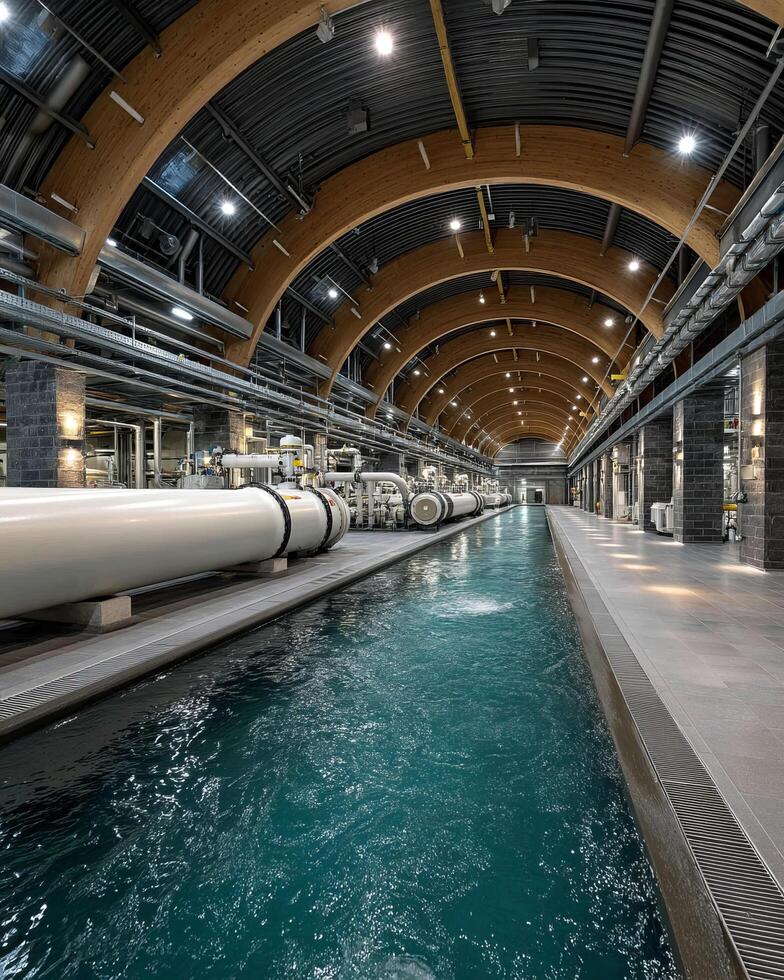 Water treatment facility interior view photo
