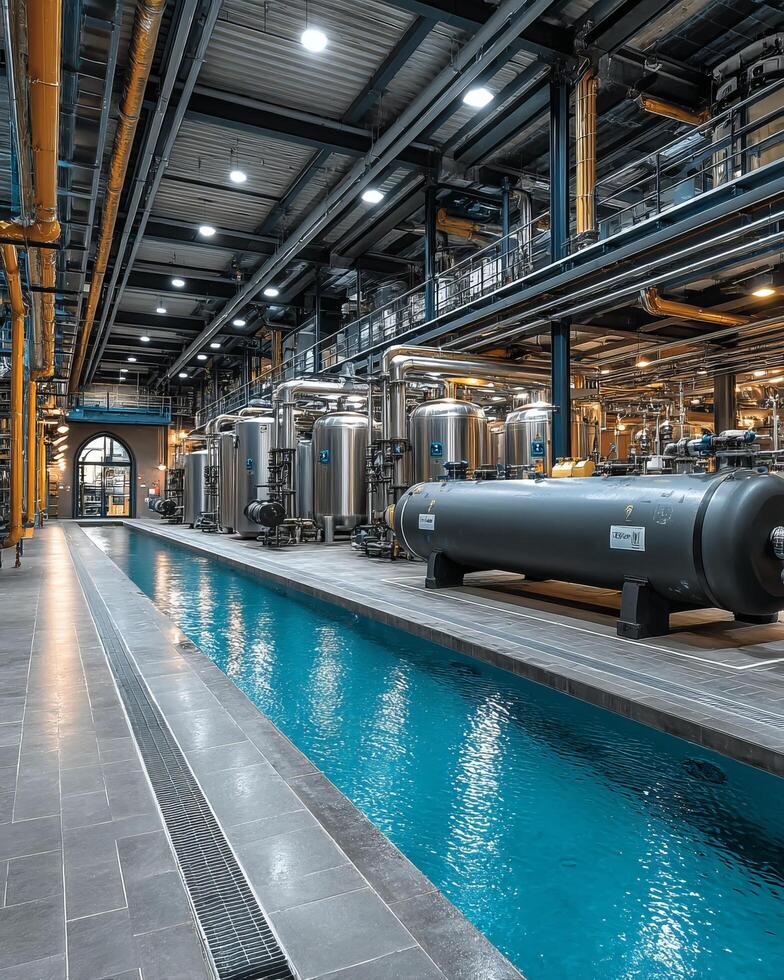Industrial facility with water feature photo