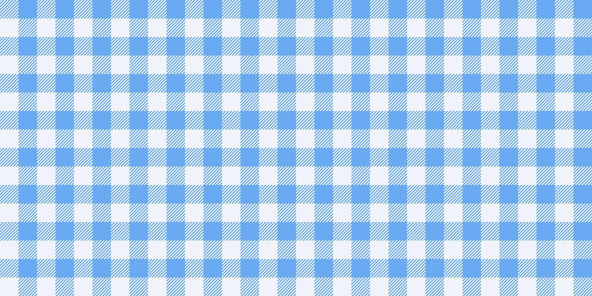 Gingham seamless pattern. Light blue and white vichy background texture. Checked tweed plaid repeated wallpaper. Fabric design vector